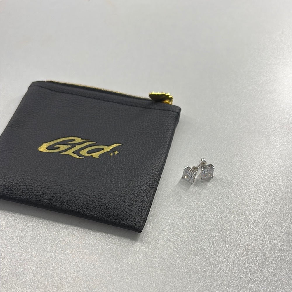 GLD Silver square Stud Earrings